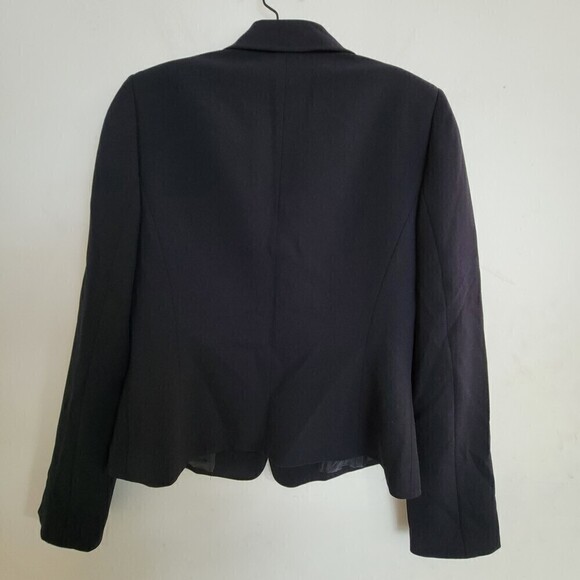 Tahari Navy Blue Button Front Long Sleeve Career Blazer Jacket Size 4 - Picture 3 of 11